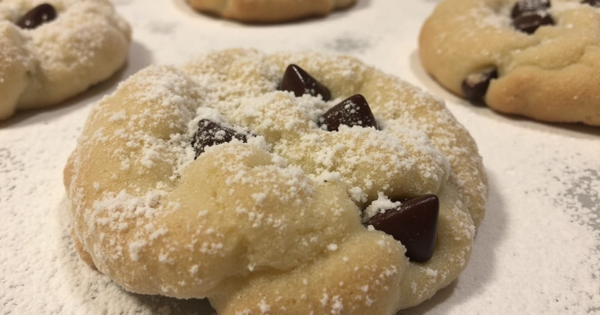 Chocolate Chip Cookies with Powdered Sugar